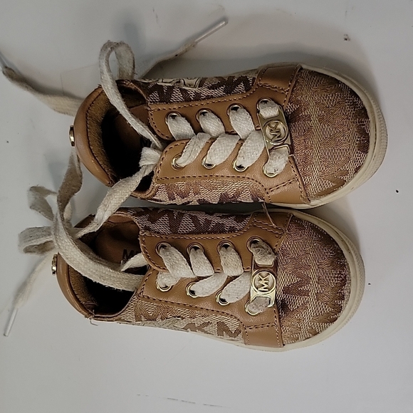 MICHAEL Michael Kors Toddlers Lace-up Sneakers Size 5 Brown - Picture 4 of 6